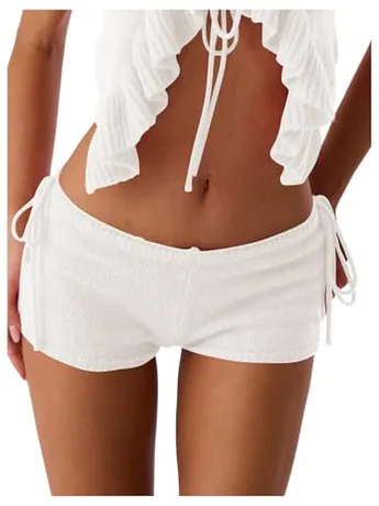 Mini Knit Shorts, White