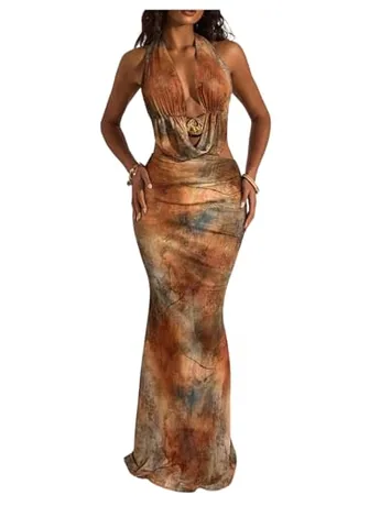 Maxi Tie Dye Dress, Orange