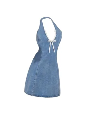 Mini Lace Dress, Denim