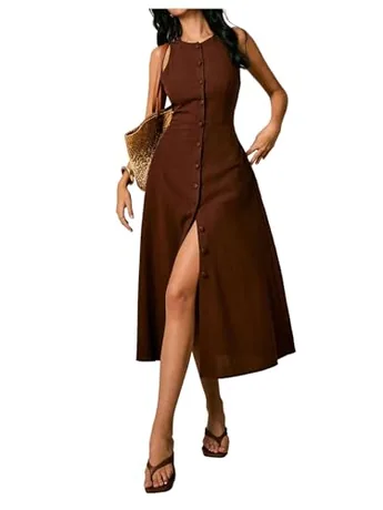 Midi Dress, Brown