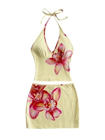 Mini Floral Outfit Set, Yellow