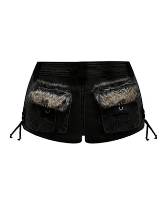 Mini Lace Jeans, Black (Small)