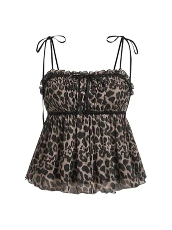 Plus Size Lace Cami, Brown