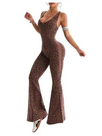 Leopard Jumpsuit, Coffee (Medium)