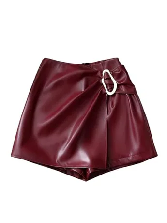 Mini Ruched Skirt, Burgundy (Medium)