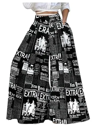 Wide Leg Trousers, Black
