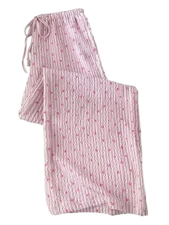 Wide Leg Striped Trousers, Pink