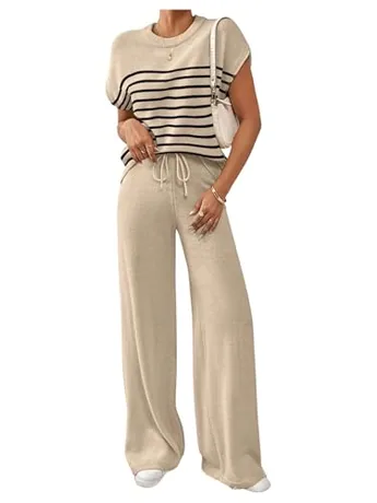 Short Sleeve Knit Sleep Set, Khaki