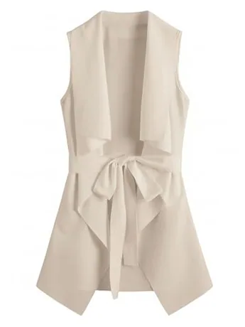 Sleeveless Knit Jacket, Apricot