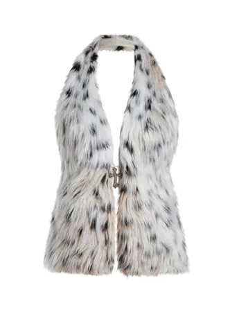 Sleeveless Leopard Tank Top, Beige