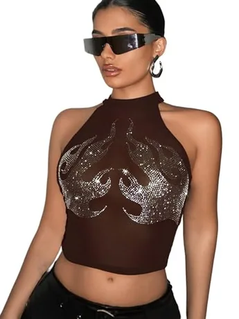 Mesh Tank Top, Coffee