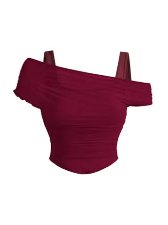 Plus Size Mesh T-Shirt, Red