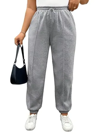 Plus Size Leggings, Grey (drawstring)