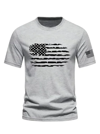 Short Sleeve Graphic T-Shirt, Grey (Large)