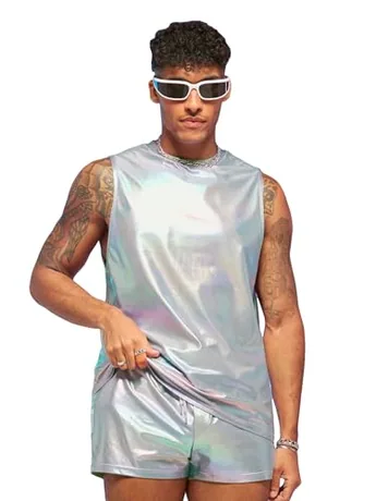 Sleeveless Outfit Set, Silver (Small)