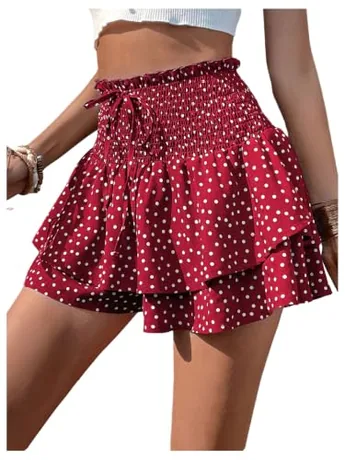 Mini Ruffle Skirt, Burgundy