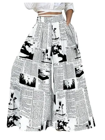 Wide Leg Trousers, White