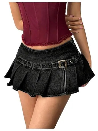 Mini Denim Skirt, Grey (Medium)