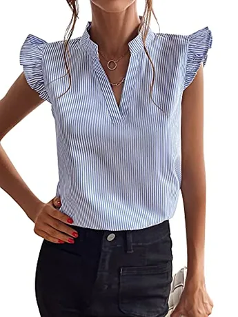 Striped Blouse, Light Blue