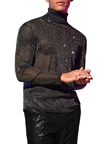 Long Sleeve Mesh T-Shirt, Black (Medium)