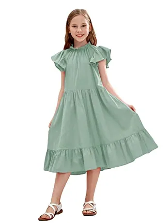 Midi Ruffle Dress, Mint
