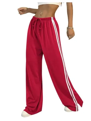 Striped Leggings, Red