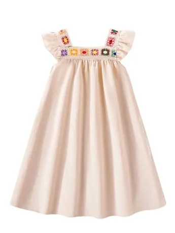 Graphic Dress, Apricot