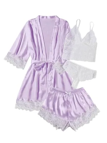 Satin Sleep Set, Purple