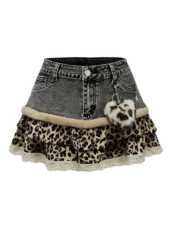 Mini Denim Skirt, Grey