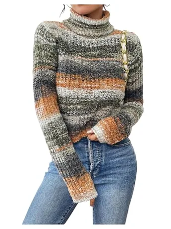 Long Sleeve Knit Knitwear, Multicolour