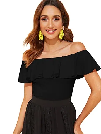 Off Shoulder Blouse, Black