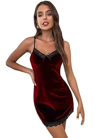 Lace Sleep Set, Burgundy (Small)