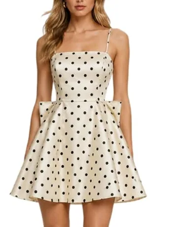 Mini Satin Dress, Apricot (X-Large)