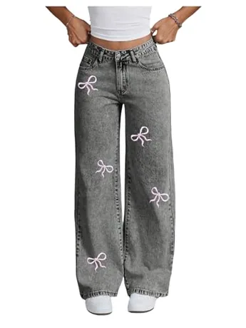 High Waisted Denim Jeans, Grey (13 Years)