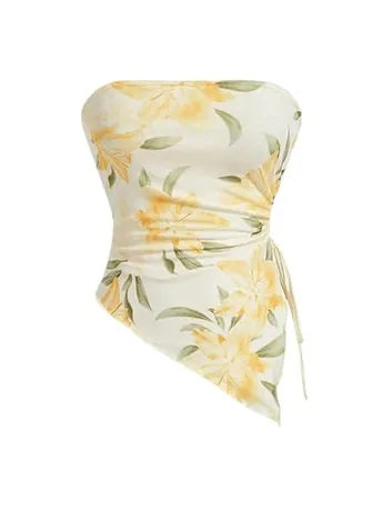 Floral Tube Top, Yellow
