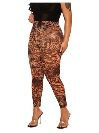 Plus Size Mesh Leggings, Coffee